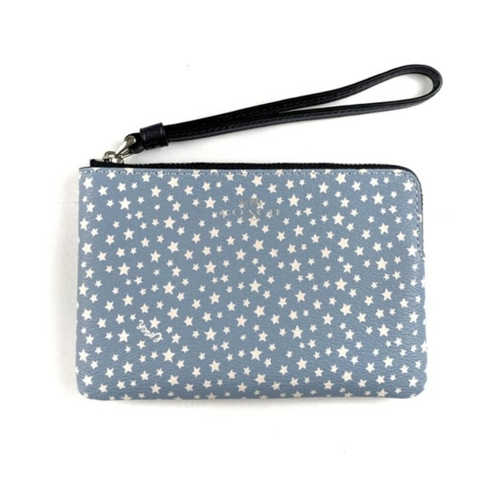 RARE NWT Coach Corner Zip Wristlet Wallet Canvas Ditsy Star
